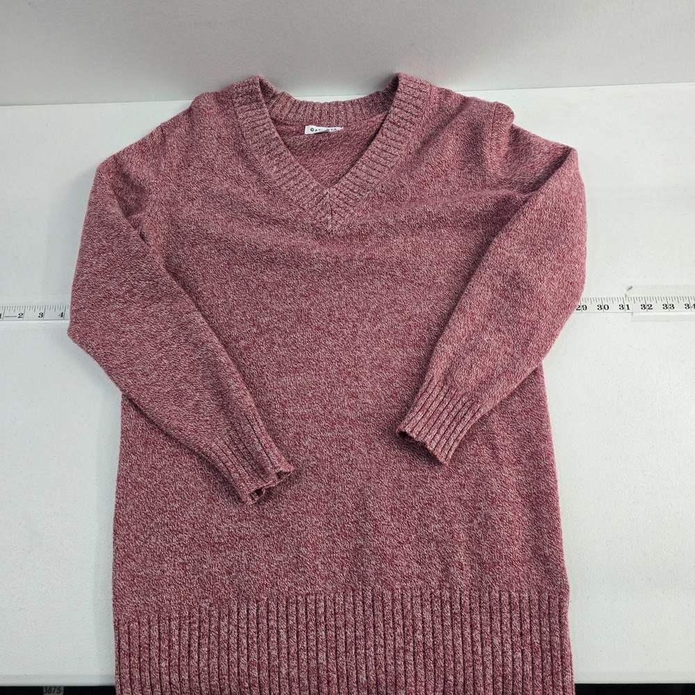 athleta vital V-neck tunic sweater womens S wool cashmere red 6849